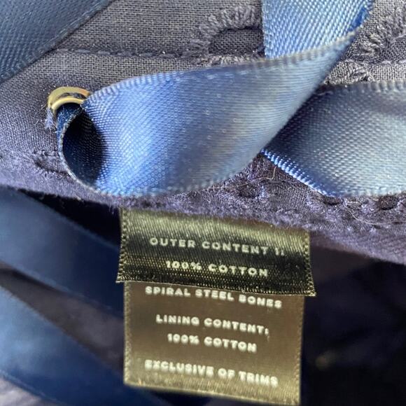 NWT Corset Story VERONICA SUMMER NAVY BRODERIE ANGLAISE COTTON CORSET DRESS US 6 - Picture 8 of 14